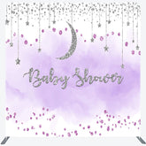Lofaris Glitter Moon Baby Shower Square Tension Backdrop